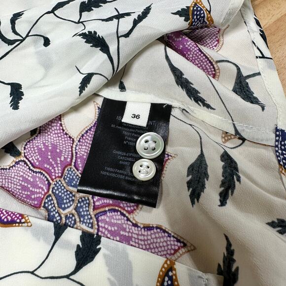 Isabel Marant Etoile NWT Catchell Shirt Floral Long Sleeve Size 36 (US 4) Flowy - Picture 7 of 10